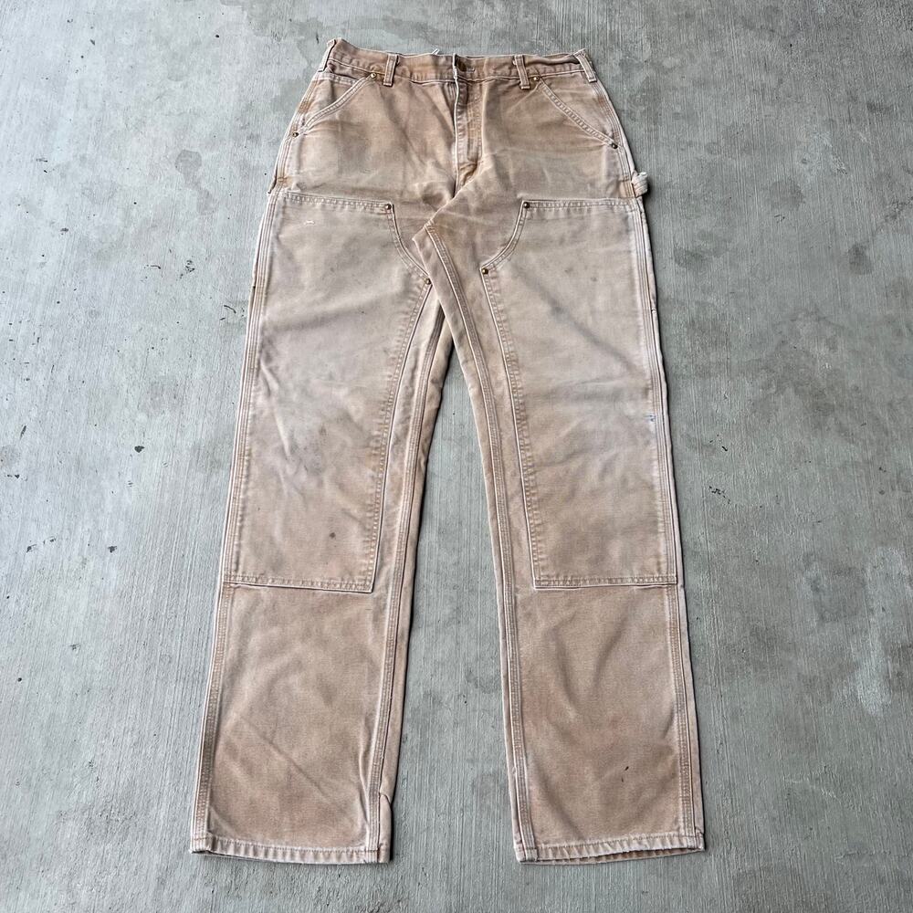 Carhartt faded brown double knee work wear carpenter pants